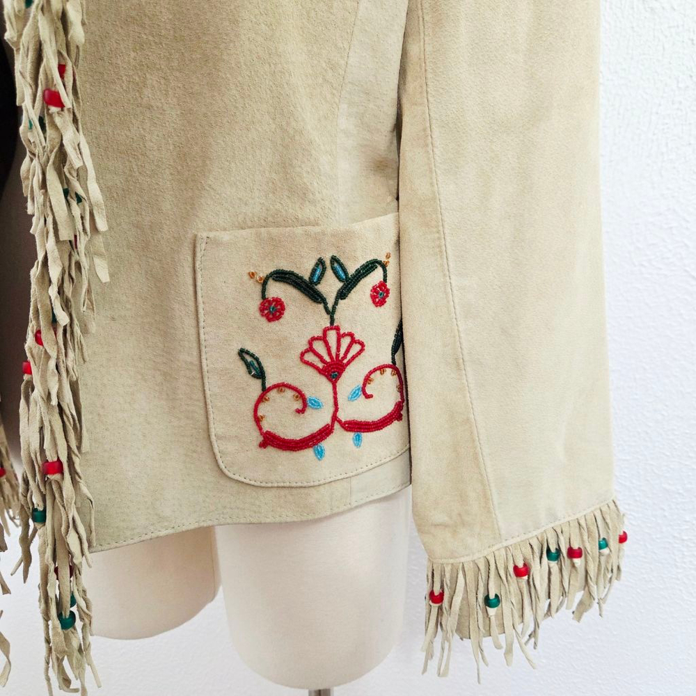 Double D Ranch Beaded Suede Jacket Light Tan Leat… - image 6